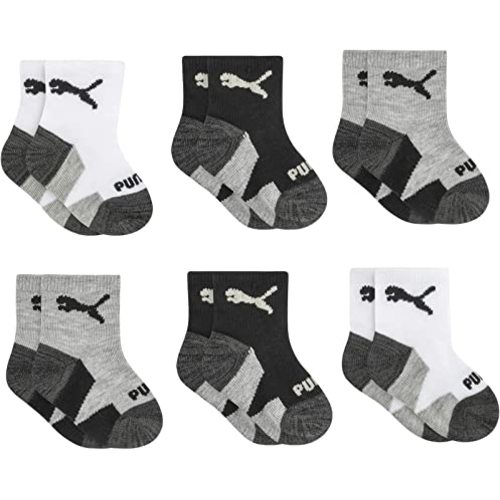 PUMA baby-boys 6 Pack Infant Anklet Socks
