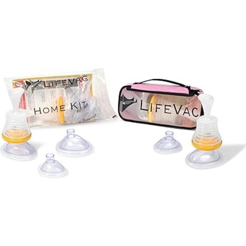 LifeVac Home & Pink Travel Kit Combo - Portable Suction Rescue Device, First Aid Kit for Kids and Adults, Portable Airway Suction Device for Children and Adults