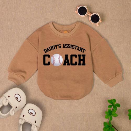Daddy's Assistant Coach Baseball Baby Romper Short Sleeves, Baseball Gameday Bodysuit, Baseball Outfit, Baseball Sport Romper