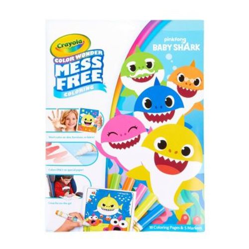 Crayola Color Wonder Baby Shark Coloring Pages Set: Mess Free, Non-Toxic, Creative Thinking, 18 Pages, Pinkfong License