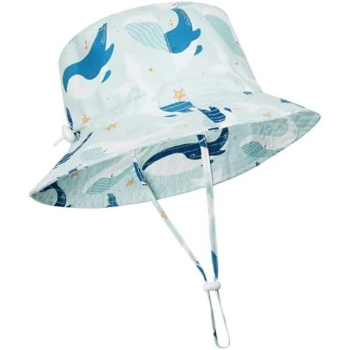 Baby Sun Hat UPF 50+ Sun Protective Toddler Bucket Hat Summer Kids Beach Hats Wide Brim Outdoor Play Hat for Boys Girls