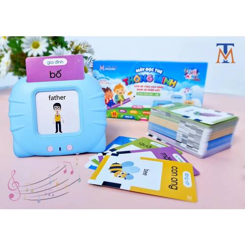 Blue Educational Flashcard Reader and Bilingual Vietnamese-English flashcards| Learn Vietnamese and English new words for baby