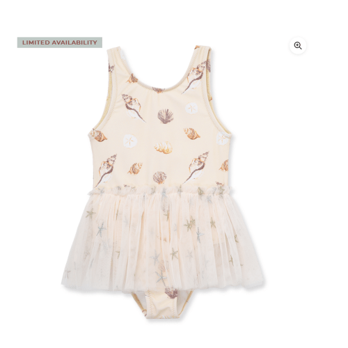 Seashells Ballet Skirt Swimsuit | MILKBARN Kids | Organic and Bamboo Baby Clothes and Gifts
