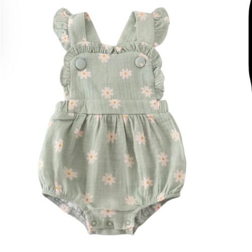 Sage Muslin Daisy Bubble – Little Josie's