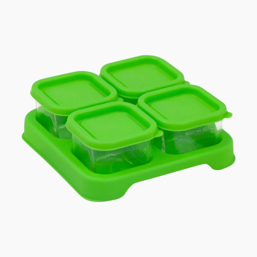 GREEN SPROUTS Fresh Baby Food 2oz Glass Cubes (4 Pack) - Green