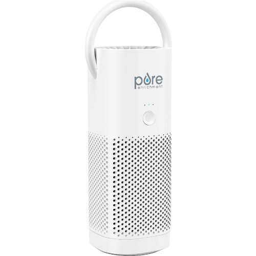 Pure Enrichment PureZone Mini Portable Air Purifier - Cordless True HEPA Filter Cleans Air & Eliminates 99.97% of Dust, Odors, & Allergens Close to You - Cars, School, & Office (White)