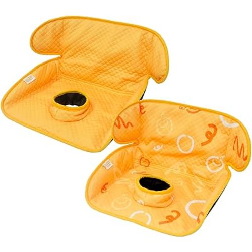 Orange Piddle Pad 2-Pack – Waterproof Car Seat & Stroller Protector for Potty Training Toddlers & Babies, Machine Washable, Anti-Slip Backing, Universal Fit