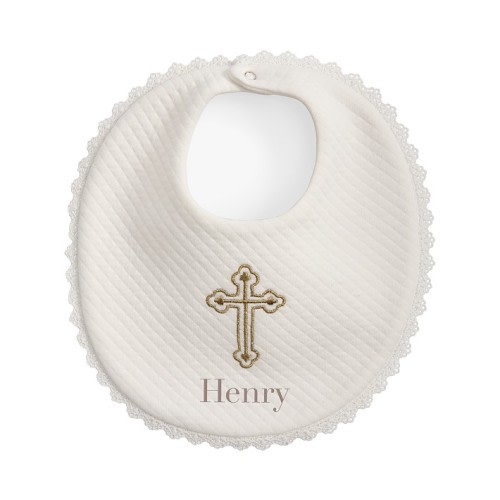 Cross Matelasse Bib