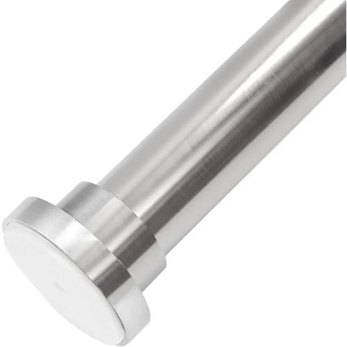 Meriville 1-inch Diameter Metal Spring Tension Rod, Closet Rod, Tension Curtain Rod, Shower Curtain Rod, Adjustable Length 30-inch to 52-inch, Satin Nickel