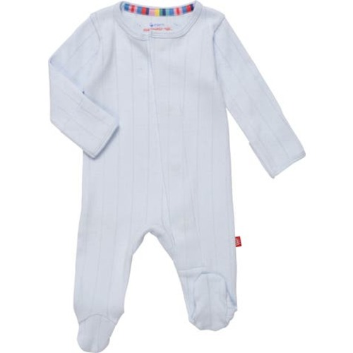 Love Lines Pointelle Magnetic Organic Cotton Footie