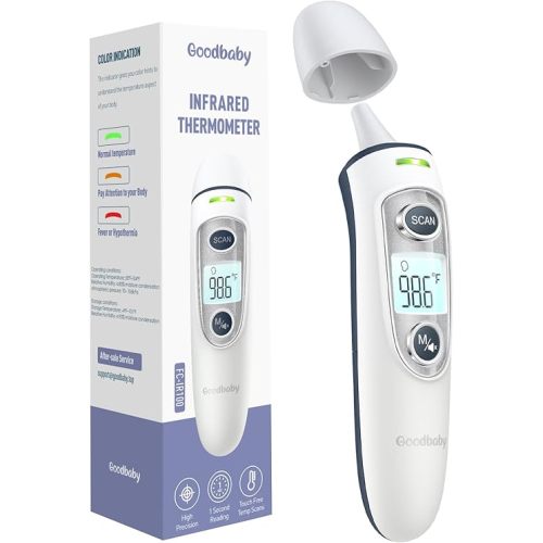 Ear Thermometer for Adults and Kids, Digital Accurate Ear and Forehead Thermometer with Fever Alarm, 1 Second Fast Result, Easy to use, 2 in 1 Mode