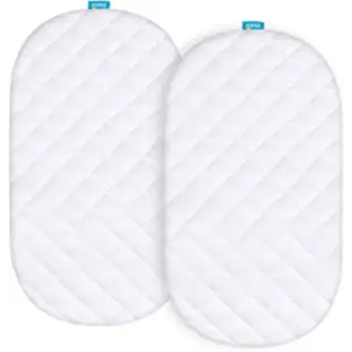 Waterproof Bassinet Mattress Pad Cover, 2 Pack