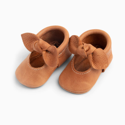 Freshly Picked Knotted Bow Moccasins - Zion, Newborn