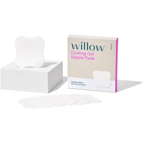 Willow Cooling Gel Nipple Pads for Breastfeeding, 6 Count, Soothing Nursing Pads for Sore Nipple Relief, Reuse for Up to 24 Hours and Enjoy Immediate Cooling Effect