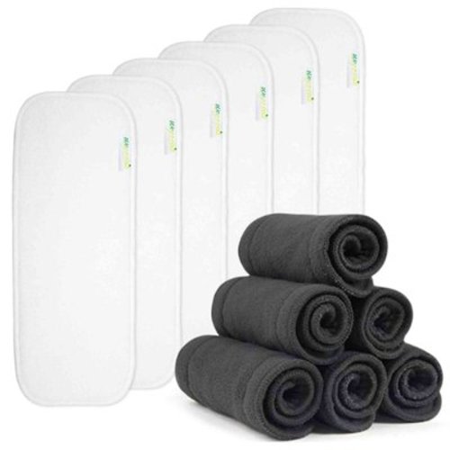 Wegreeco Reusable Soft 12 Pack Cloth Diaper Inserts for Baby Cloth Diaper, High Absorbing Cloth Diaper Inserts