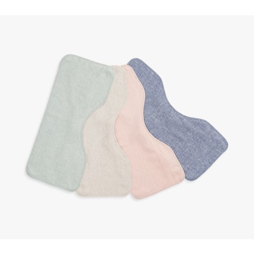 Linen Burp Cloth - Mixed Set of 4 | Pottery Barn Kids