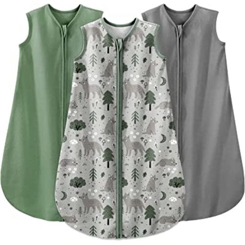 Yoofoss Baby Sleep Sack 18-24 Months Baby Wearable Blanket 100% Cotton 2-Way Zipper Toddler Sleeping Sack,3 Pack Comfy Soft Lightweight Sleep Sacks for Babies (X-Large)