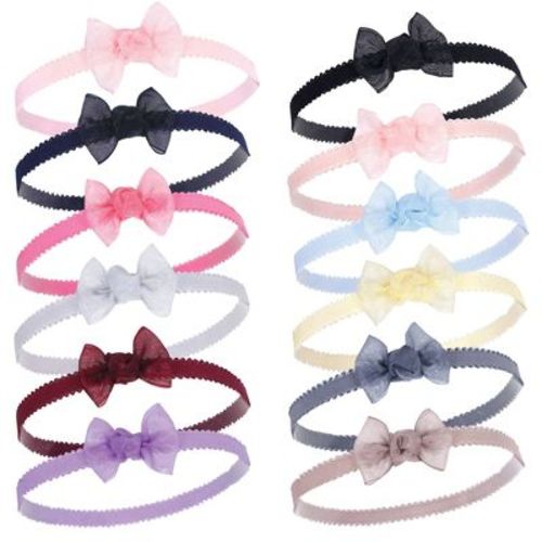 Hudson Baby Infant Girl Headbands 12pk, Navy, 0-24 Months