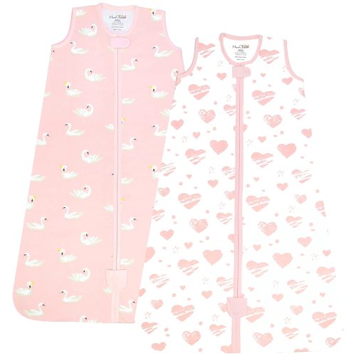 Mama Cheetah Sleep Sack, 0.5 TOG Organic Cotton Baby Wearable Blanket, Swaddle Transition Sleeping Bag with 2-Way Zipper, 0-6 Months