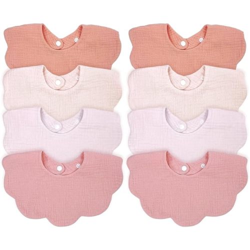 Baby Bibs Muslin Bibs 8 Pack for Drooling and Teething for Unisex Girls Boys