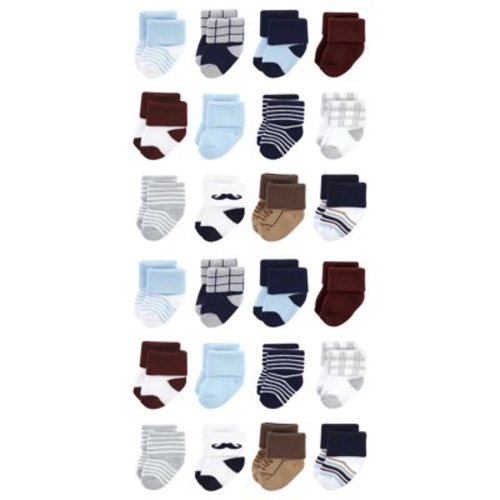 Little Treasure Baby Cotton Rich Terry Socks 24-Pack, Dapper Dude, 0-6 Months