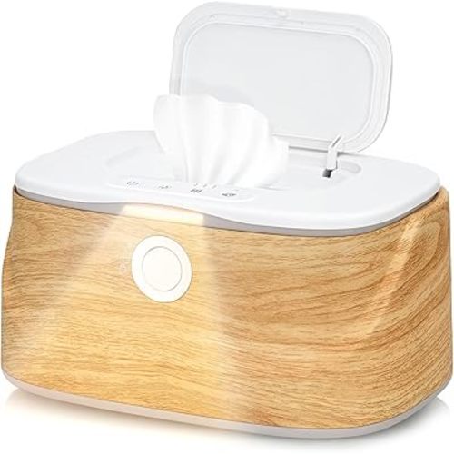 Baby Wipe Warmer with Night Light and 3 Heat Modes, Baby Shower Gifts for Mom, Wipe Warmer and Baby Wet Wipes Dispenser for Large Wipes, Wipes Warmer for Newborn Baby, Calentador De Wipes para Bebes