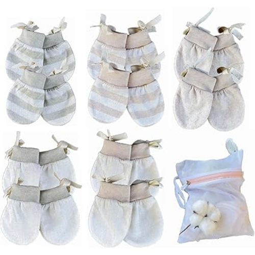 Organic Cotton Infant No Scratch Mittens Newborn for Baby Mittens 0-6 Months
