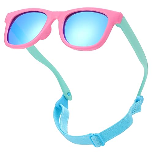 COASION Bendable Flexible Polarized Newborn Baby Sunglasses with Strap for Infant Boys Girls Age 0-12 Months CA8042