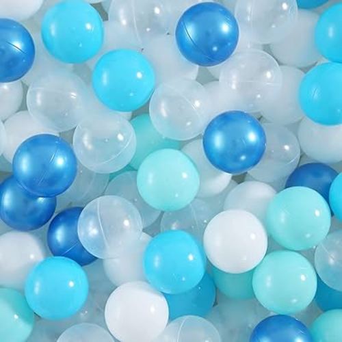 Realhaha Ball Pit Balls 100 Play Balls Plastic Balls for Baby Girls Toddlers Kids Play Tent Pool Playhouse Playpen Party Decoration 2.2 2.36 2.75 Inch