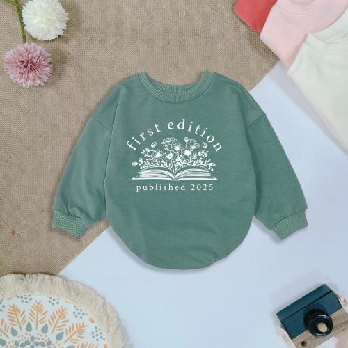 First Edition Baby Romper Sweatshirt, Newborn Announcement Outfit, Baby Shower Gift, Published 2025 Bodysuit, Cute Book Lover Baby Clothes