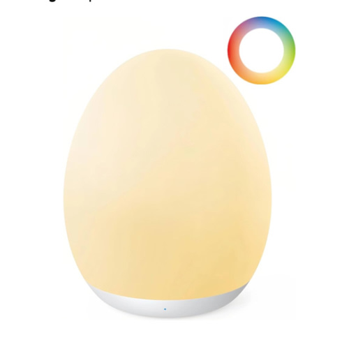 JolyWell Night Light for Kids, Baby Night Light with 7 Colors Changing Mode & Stepless Dimming, Nursery Night Light BPA Free,Rechargeable Egg Night Light for Breastfeeding 1h Timer & Touch Control