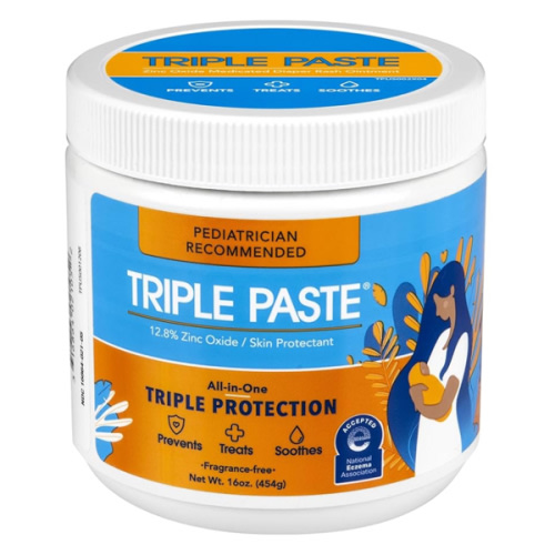 Triple Paste Diaper Rash Cream for Baby - 16 Oz Tub - Zinc Oxide Ointment Treats, Soothes and Prevents Diaper Rash - Pediatrician-Recommended Hypoallergenic Formula with Soothing Botanicals