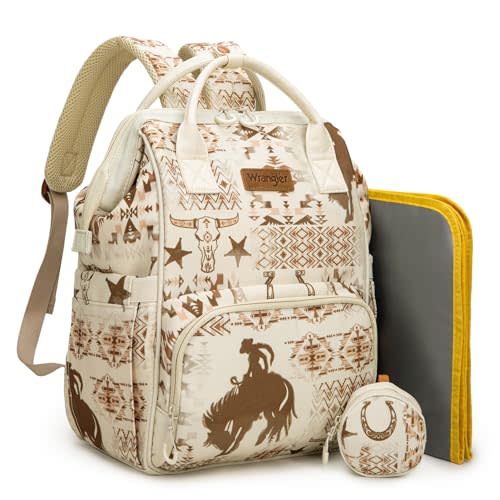 Montana West Wrangler Diaper Bag Backpacks Western Backpack Purses Multi-function Baby Bags for Mom with Waterproof Changing Pad & Pacifier Case