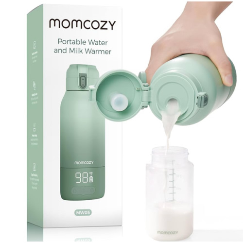 Momcozy Portable Milk Warmer for Travel – Dual Heating Modes for Breast Milk & Water, Portable Bottle Warmer with Fast Heating & Long Battery Life, 17 Ounces Large Capacity to Meet Your All-Day Needs