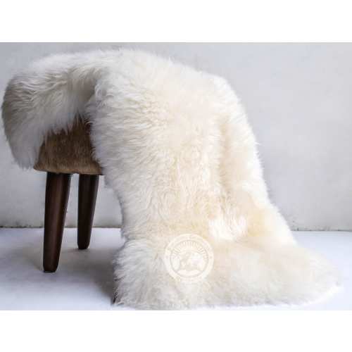 Real Sheepskin Rug, Natural White - Thick Hair