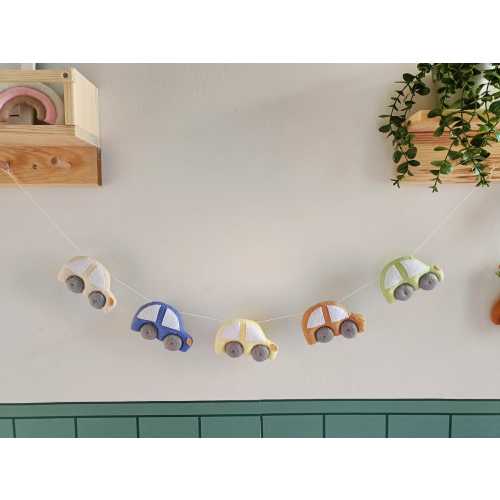 Felt Car Garland, Nursery Car Bunting, Nursery Garland, Kids Room Decor, Babyshower Bunting, Nursery Wall Decor, Car Theme for Nursery