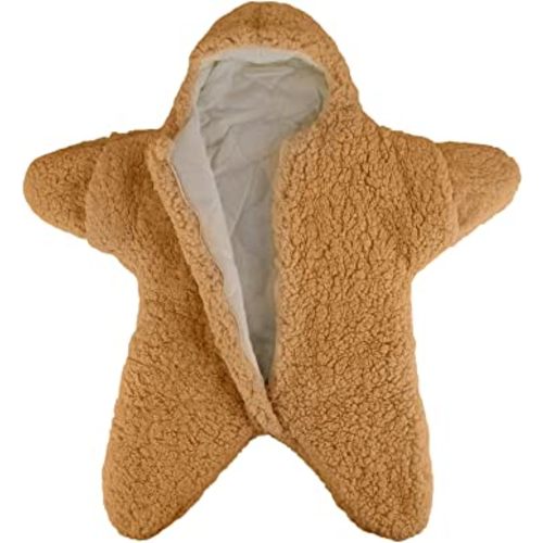 Baby Wearable Sleeping Stroller Blanket Infant Windproof Starfish Fleece Warm Snowsuit for Newborn Babies, Khaki, 2157594/120981AM09US, 76x78x39 cm