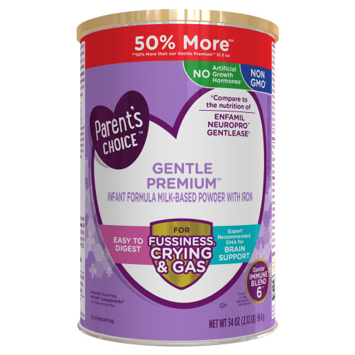 Parent's Choice Gentle Premium Baby Formula; for Fussiness, Gas and Crying, 34 Ounces