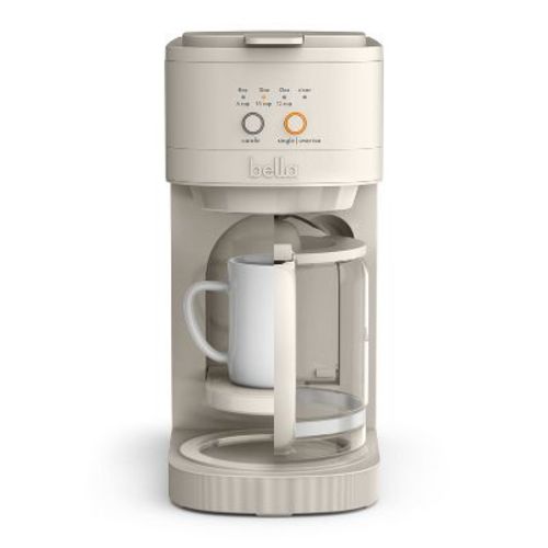 Bella Versabrew 2-in-1 Coffee Maker Oatmilk: Drip Coffee Machine, 12 Oz Capacity, Glass Carafe, Automatic Shut-off