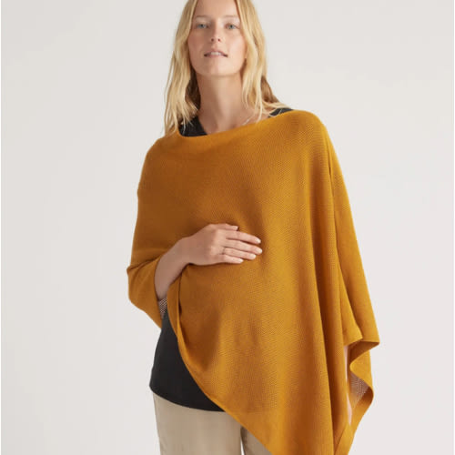 Lightweight Cotton Cashmere Nursing Shawl in Amber