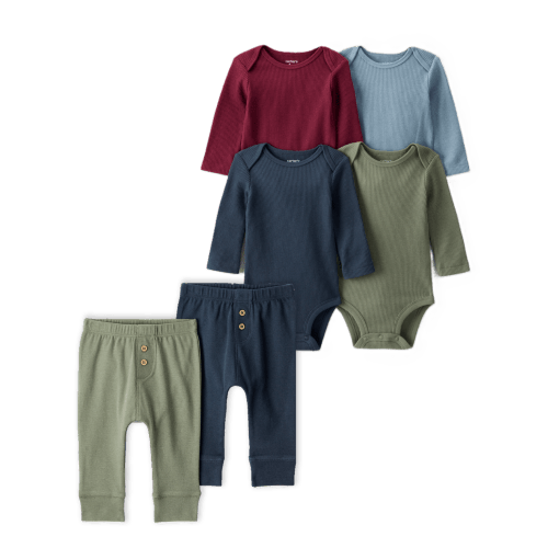 Baby Boy 6-Piece Multipack Bodysuits & Cotton Joggers Set - Multi - Carter's | 3M