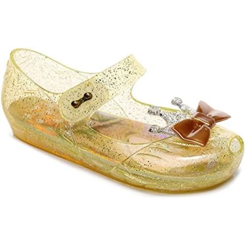 Princess Jelly Sandals for Girls Toddler Dress Up Shoes Cosplay Clear Sandals Summer Cute Little Kids Glitter Sparkle Party Dancing Mary Jane