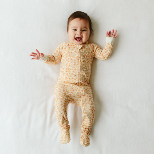 Goumi Kids Grow With You Footie - Snug Fit - Wildflower, 3-6 M