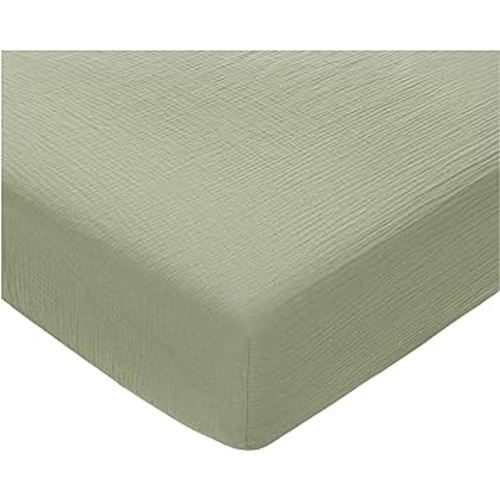Muslin Fitted Crib Sheet, Extra Soft 100% Muslin Cotton Crib Sheets for Standard Crib and Toddler Mattresses by Comfy Cubs