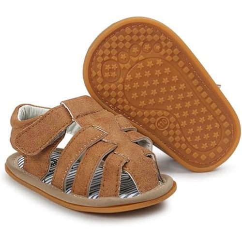 E-FAK Baby Boys Girls Summer Sandals Outdoor Beach Anti-Slip Rubber Soft Sole Newborn Toddler First Walker Shoes
