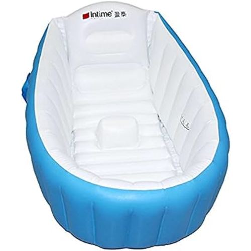 Inflatable Baby Bathtub, Kid Infant Toddler Infant Newborn Inflatable Foldable Shower Pool (Blue)