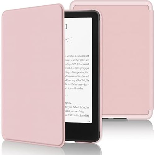 aMZCaSE Case for Kindle Paperwhite 7 inch (12th Genalation 2024 Release) & Kindle Colorsoft Signature Edition,All New Slim Durable PU Case with Smart Sleep/Wake for Kindle Paperwhite 2024,Light Pink