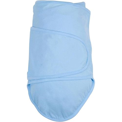 Miracle Blanket Baby Sleep Wearable Swaddle Wrap for Newborn Infant Boy or Girl 0-3 Months, Blue