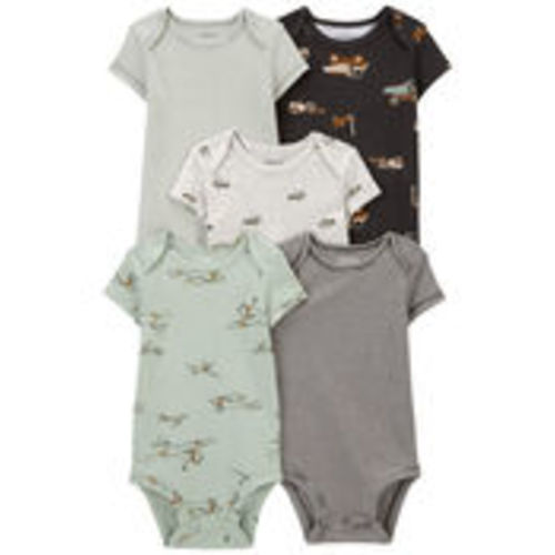 Multi Baby 5-Pack Short-Sleeve Bodysuits - trucks | 9 M