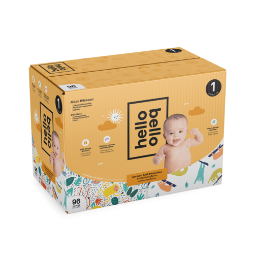 Hello Bello Daytime Diapers - Size 1 - Sleepy Sloths & Going Bananas